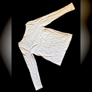 White Gap XL Tall Ballet Bateau Boat Neck Long Sleeve Tee Modal/Cotton